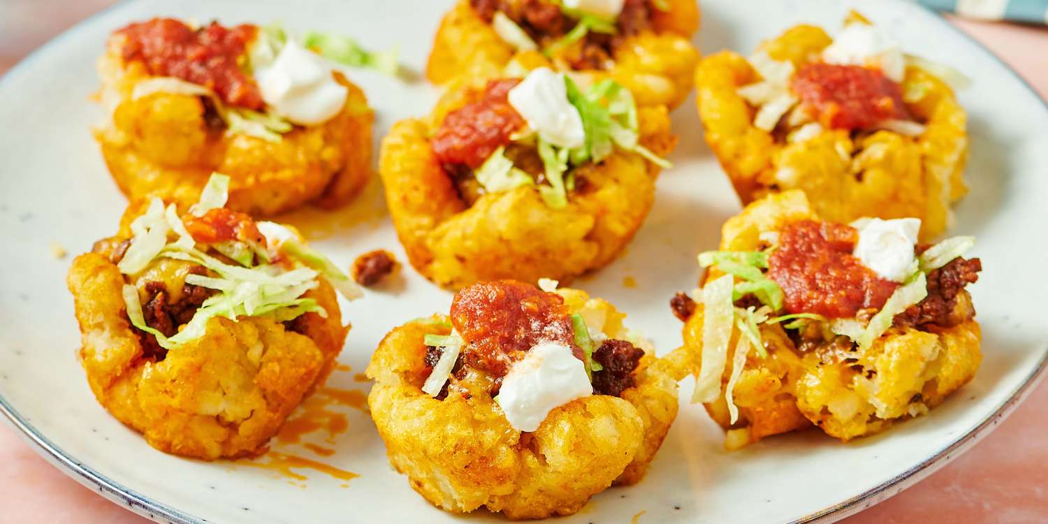 Loaded Tater Tot Taco Cups Recipe